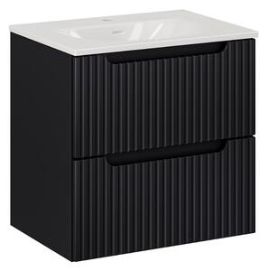 Fürdőszoba szekrény mosdóval NOVA Black U60/1 | 60 cm