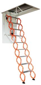 Elektromos padláslépcső, kihúzható, 3,4 m, narancssárga, alumínium vázzal