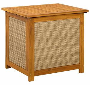 VidaXL Kerti Tároló Doboz 185 L Tömör Akácfa 60 x 50 x 56 cm Bézs