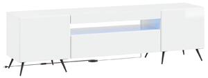VidaXL LED TV szekrény Magasfényű Fehér Szerelt Fa
