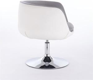 HC333N Szürke-Fehér modern szék krómozott lábbal