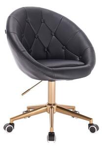 HC8516K Fekete modern műbőr szék arany lábbal