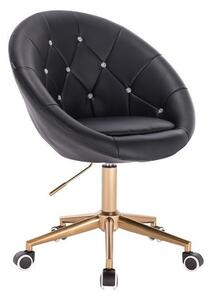 HC8516CK Fekete modern műbőr szék arany lábbal