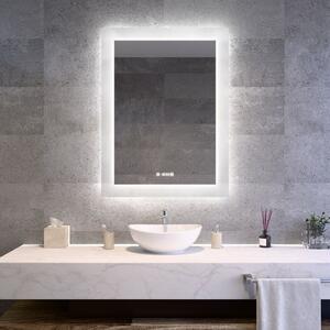 Welland Luxury-Line LED tükör - fényerő + színhőfok állítás + páramentesítő + óra - 75 x 100 cm