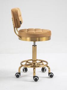 HR636 Mézbarna modern velúr szék arany lábbal
