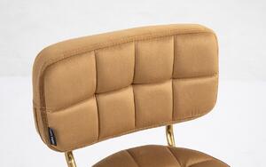 HR636 Mézbarna modern velúr szék arany lábbal