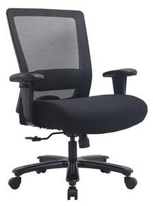 Irodai forgószék, szövetborítás, hálós háttámla, karfás, fekete lábkereszt, "Ursa", fekete (BBSZV464)