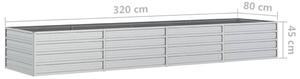 VidaXL ezüstszínű horganyzott acél kerti magaságyás 320 x 80 x 45 cm