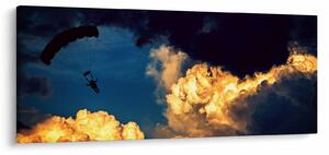 Ejtőernyős a felhőkben képe (120x50 cm)