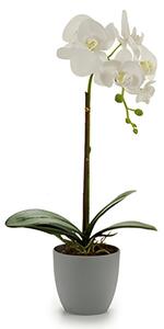 Mű orchidea cserépben fehér, 13 X 39 X 22 cm