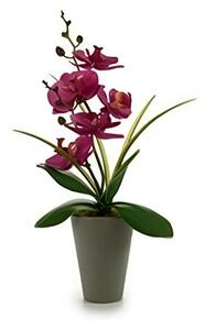 Mű orchidea cserépben lila, 8 X 35 X 14 cm