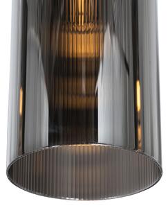 Art Deco függőlámpa fekete füstüveggel 4 lámpás - Laura