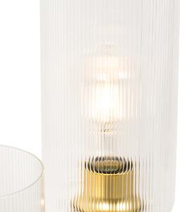 Art Deco asztali lámpa arany üveggel 2 fényű - Laura