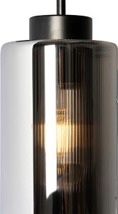 Art Deco fali lámpa fekete füstüveggel - Laura