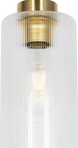 Art Deco függőlámpa arany, üveg 4 lámpával - Laura