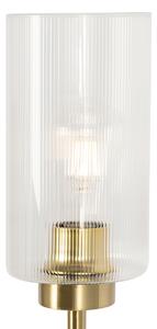 Art Deco állólámpa arany színű üveggel 2 fényű - Laura