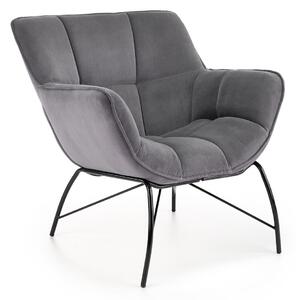 Fotel Houston 1485, Kárpit, 78x74x73cm, Szürke, Fekete