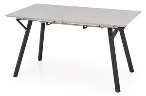 Asztal Houston 1482, Fekete, Szürke, 77x80x140cm, Hosszabbíthatóság, Laminált forgácslap, Fém