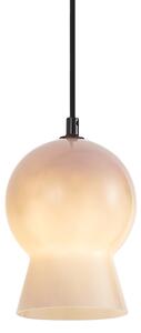 Retro függőlámpa fekete bézs üveggel 1 fázisú sínrendszerhez - Iconic Bell