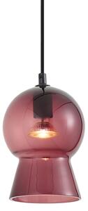 Retro függőlámpa fekete lila üveggel 1 fázisú sínrendszerhez - Iconic Bell