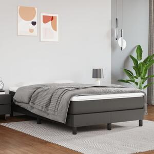 Szürke műbőr rugós ágy matraccal 120 x 200 cm