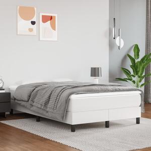 Fehér műbőr rugós ágy matraccal 120 x 200 cm