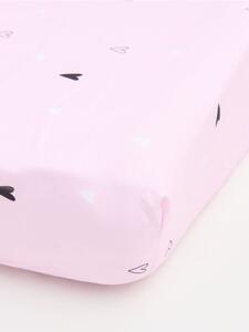 Sinsay - Szív mintás gumis lepedő - pasztellpink