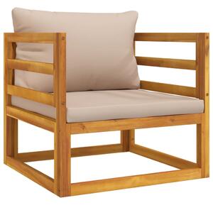 VidaXL tömör akácfa kerti szék tópszínű párnákkal