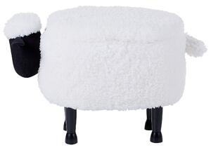 Fehér szövet állatos puff 55 x 35 cm SHEEP