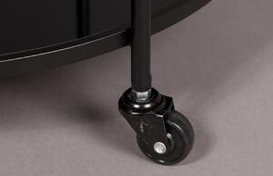 Fekete kerek fém tálalókocsi DUTCHBONE Solos 86 cm