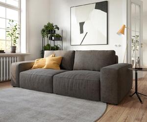 DELIFE Nagy kanapé Lanzo 230x95 cm mikroszálas khaki-barna