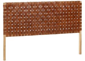 Barna bőr fejtámla Kave Home Calixta 153 x 110 cm
