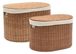 Rattan tárolókosár szett 2 db-os 50x36x32 cm Indali – Kave Home