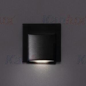 Kanlux 33333 ERNIUS LED L B-NW szögletes beltéri lépcsővilágító lámpa fekete színben, 15 lm, 0,8W teljesítmény, 30000 h élettartammal, IP20 védettséggel, 12V DC, 4000 K (Kanlux 33333)