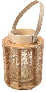 Flitteres lámpás NATUR GLAM 26 cm, természetes