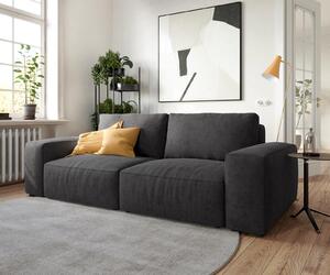DELIFE Nagy kanapé Lanzo 230x95 cm mikroszálas fekete