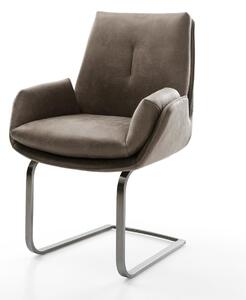DELIFE Étkezőszék Clea-Flex mikroszálas taupe vintage konzolos lapos antracit