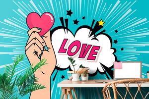 Öntapadó tapéta pop art dizájn- LOVE
