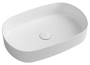 Sapho Sapho, INFINITY OVAL kerámia asztali mosdókagyló, 55x36 cm, matt fehér, 10NF65055-2L