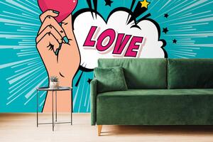 Öntapadó tapéta pop art dizájn- LOVE