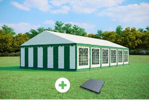 SZETT: Party sátor 6x12 m PREMIUM - sátor + műanyag padló szín zöld-fehér