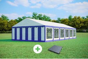 SZETT: Party sátor 6x12 m PREMIUM - sátor + műanyag padló szín kék-fehér