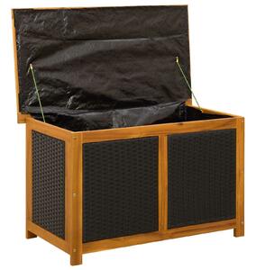 VidaXL Kerti Tároló Doboz 185 L Tömör Akácfa 90 x 50 x 56 cm Fekete
