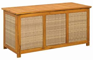 VidaXL Kerti Tároló Doboz 185 L Tömör Akácfa 113 x 50 x 56 cm Bézs