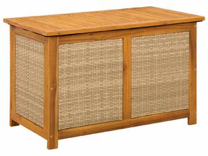 VidaXL Kerti Tároló Doboz 185 L Tömör Akácfa 90 x 50 x 56 cm Bézs