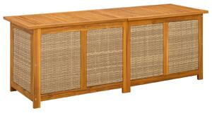 VidaXL Kerti Tároló Doboz 185 L Tömör Akácfa 150 x 50 x 56 cm Bézs