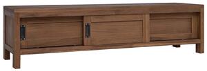 VidaXL TV szekrény 110 x 30 x 30 cm Tömör Teakfa Természetes