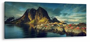 Egy halászati falu képe Norvégiában (120x50 cm)