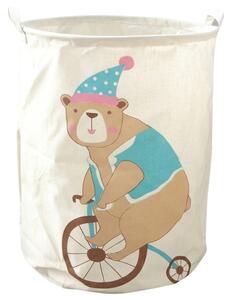 Játék- és ruhakosár mintás CIRCUS BEAR 35x45 cm, krémszínű
