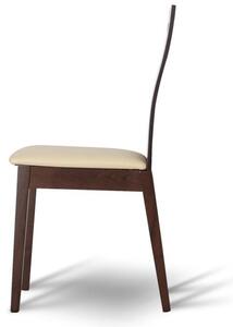 Fa szék, dió/bézs textilbőr, ABRIL